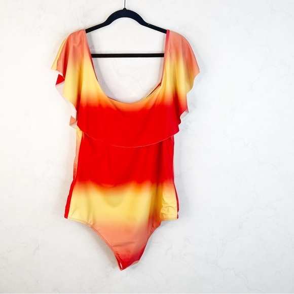 [Shein] Off Shoulder Ruffle One Piece Bikini - Picture 3 of 3